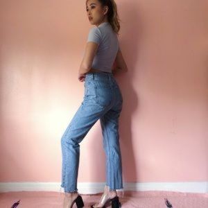 Reformation High Waist Cropped Cigarette Jeans